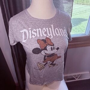 Disney Gray T-Shirt with Rhinestoned Minnie
